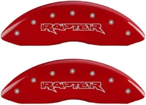 MGP Caliper Covers - Brake Caliper Covers 2012-2020 Ford F-150 (2015-2020 w/mechanical park brake) - Front and Rear Set - Red