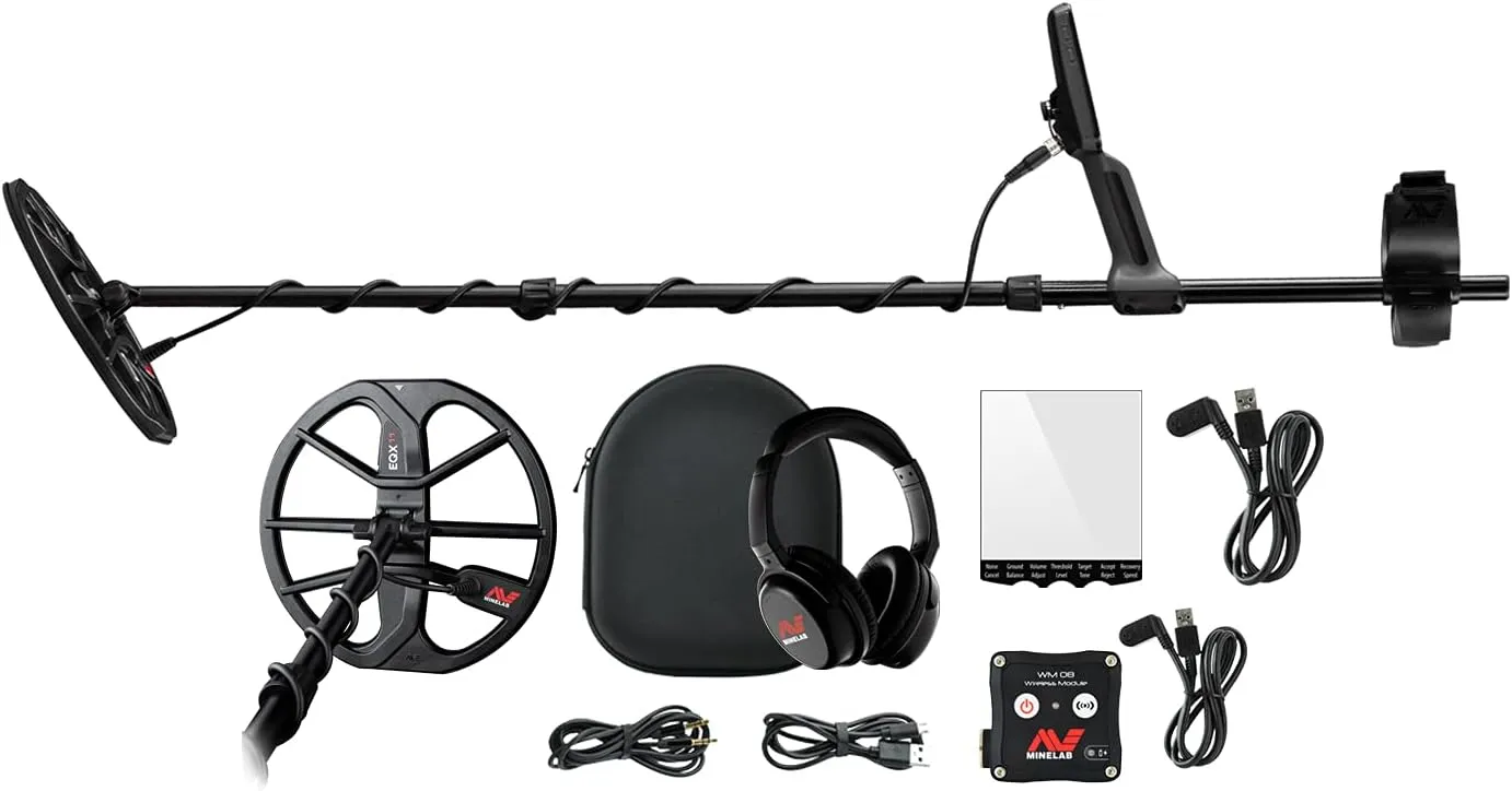 MINELAB Equinox 800 Multi-Frequency Waterproof Metal Detector for Adults with EQX 11" Double-D Smart Coil (4 Detect Modes, Wireless Headphones Included)