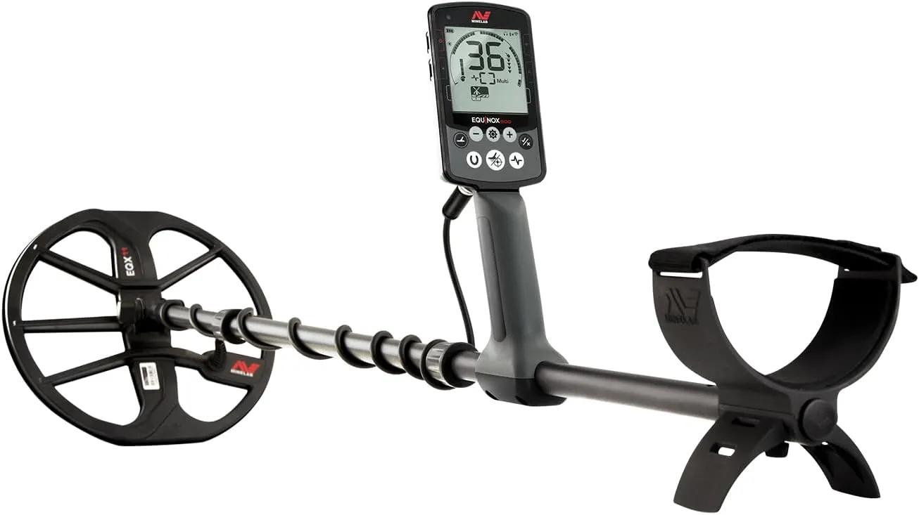 MINELAB Equinox 800 Multi-Frequency Waterproof Metal Detector for Adults with EQX 11" Double-D Smart Coil (4 Detect Modes, Wireless Headphones Included)