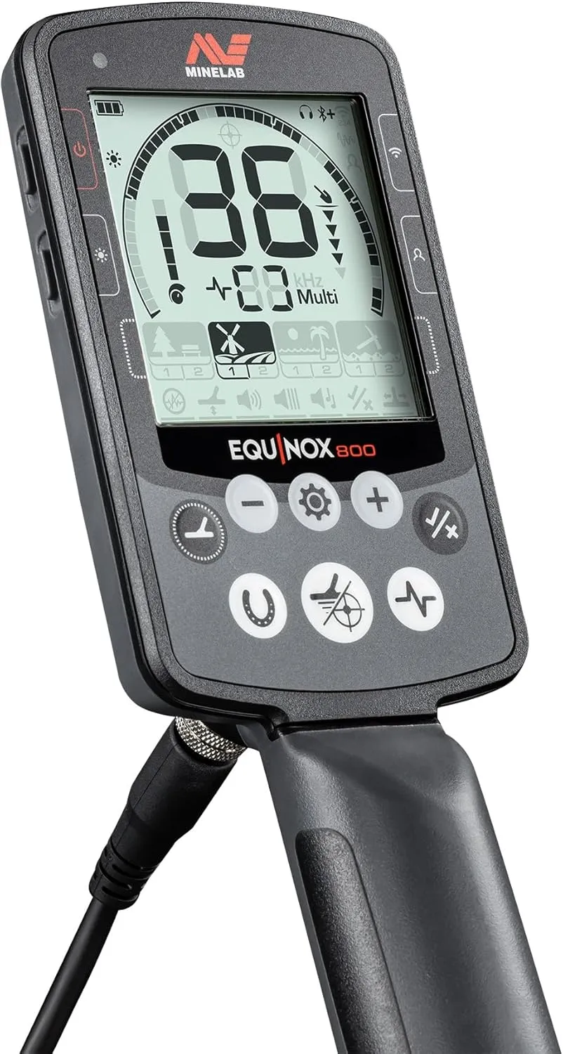 MINELAB Equinox 800 Multi-Frequency Waterproof Metal Detector for Adults with EQX 11" Double-D Smart Coil (4 Detect Modes, Wireless Headphones Included)