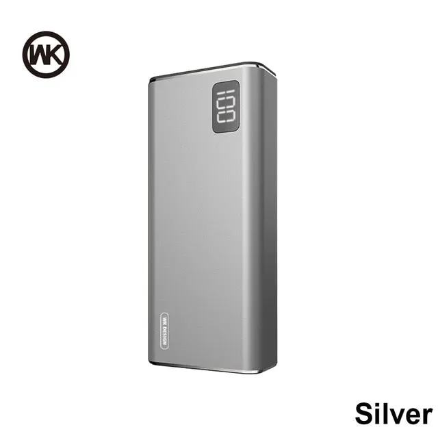 Mini Power 10000mAh Portable For Outstanding External Bank 10000 Charger Last-minute opportunity Poverbank Powerbank 3 Battery 2USB WK iPhone Metal mAh Input Xiaomi