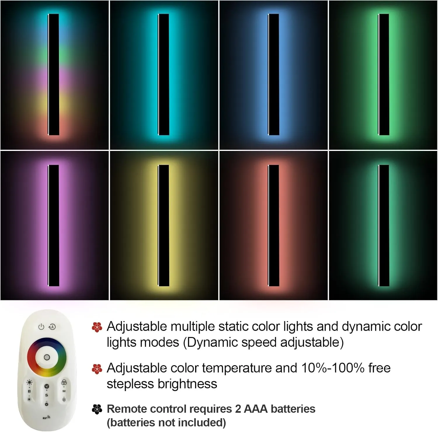 Modern Outdoor Wall Light - 59" RGB LED Sconce, IP65 Waterproof for House, Garage, Porch