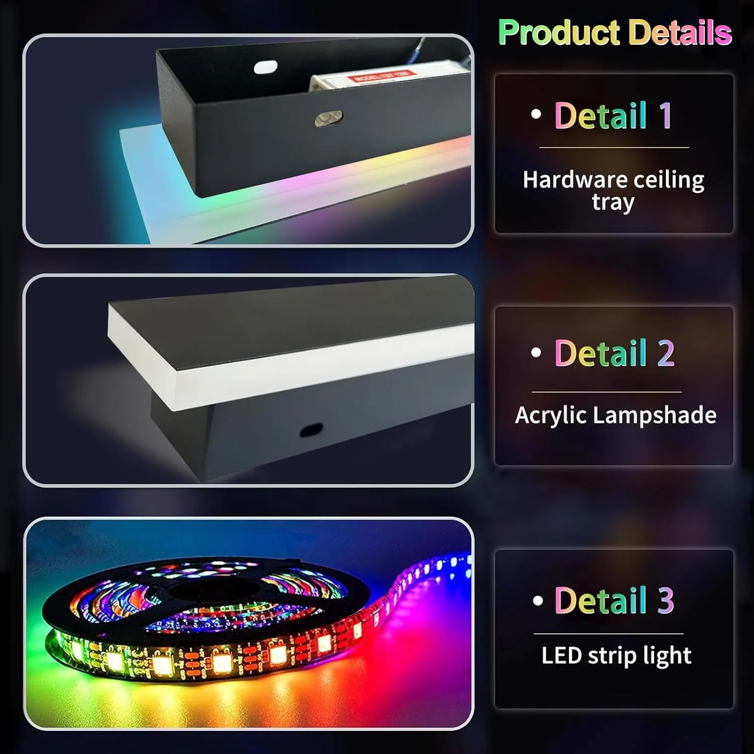 Modern Outdoor Wall Light - 59" RGB LED Sconce, IP65 Waterproof for House, Garage, Porch