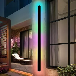Modern Outdoor Wall Light - 59" RGB LED Sconce, IP65 Waterproof for House, Garage, Porch