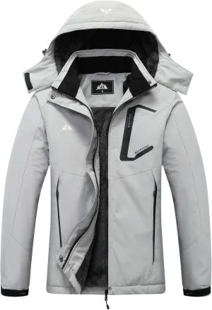 MOERDENG Women's Ski Jacket Waterproof Winter Coat Hooded Snowboarding Jacket Warm Winter Jacket
