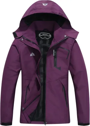MOERDENG Women's Waterproof Rain Jacket Lightweight Raincoat Outdoor Hooded Windbreaker Cycling Hiking Jacket