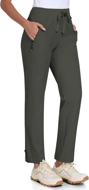 MoFiz Women's Hiking Pants Lightweight Outdoor Quick Dry Travel Joggers Water Resistant Athletic Pants Zipper Pockets