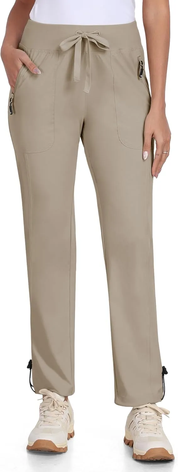 MoFiz Women's Hiking Pants Lightweight Outdoor Quick Dry Travel Joggers Water Resistant Athletic Pants Zipper Pockets