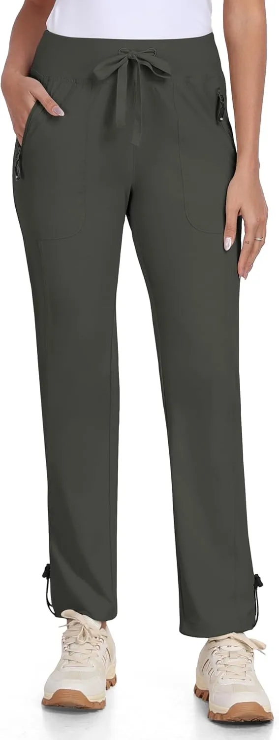 MoFiz Women's Hiking Pants Lightweight Outdoor Quick Dry Travel Joggers Water Resistant Athletic Pants Zipper Pockets