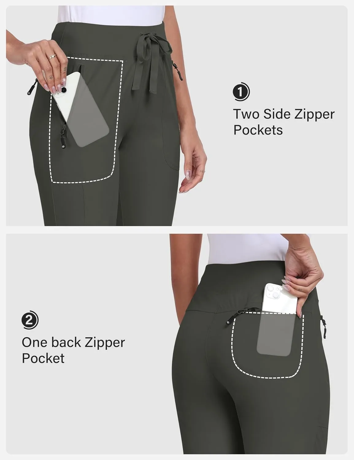 MoFiz Women's Hiking Pants Lightweight Outdoor Quick Dry Travel Joggers Water Resistant Athletic Pants Zipper Pockets