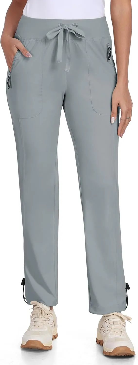 MoFiz Women's Hiking Pants Lightweight Outdoor Quick Dry Travel Joggers Water Resistant Athletic Pants Zipper Pockets