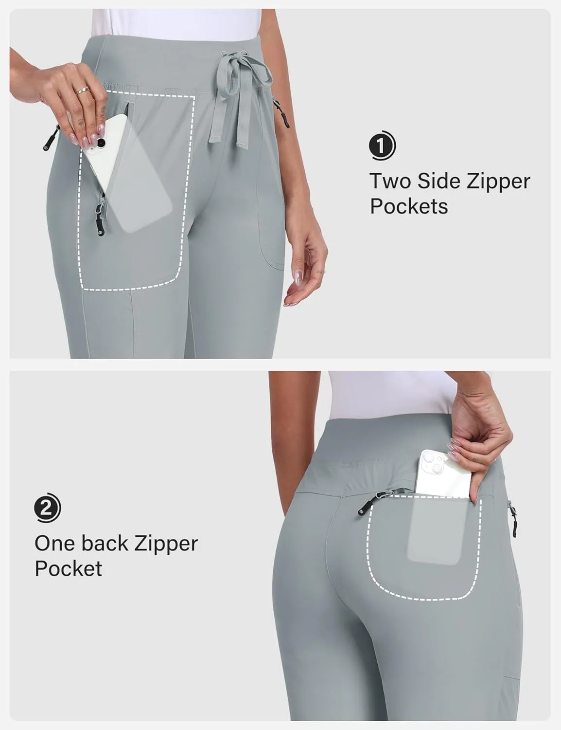 MoFiz Women's Hiking Pants Lightweight Outdoor Quick Dry Travel Joggers Water Resistant Athletic Pants Zipper Pockets