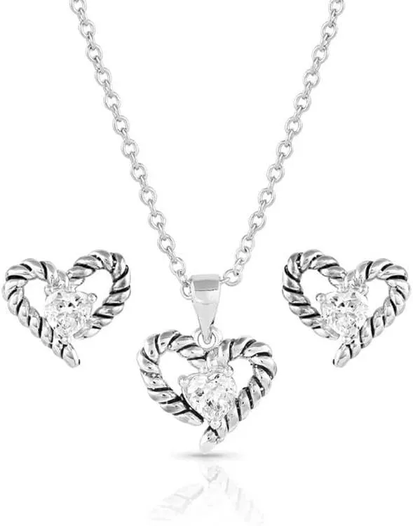 Montana Silversmiths Flirty Love Crystal Rope Jewelry Set