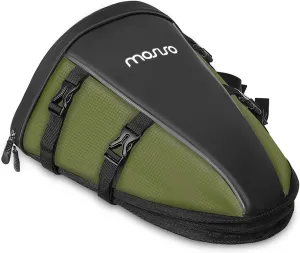 MOSISO Motorcycle Tail Bag Multifunctional Waterproof Polyester Storage Saddle Bag, 10L Outdoor Sports Motorbike Rear Seat Light Tank Handbag Tool Carry Pouch with Shoulder Strap, Army Green