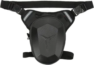 Motorcycle Drop Leg Bag with Reflective Strip Water Waist Pack for Outdoor Hiking Traveling Fishing (Carbon Fiber Style)