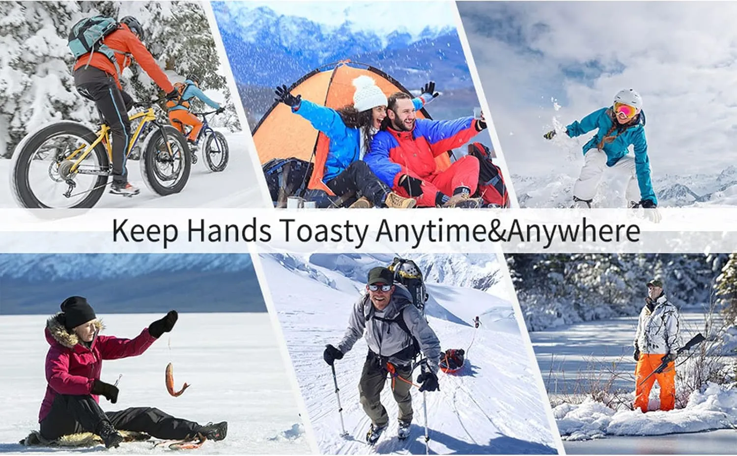 Motorcycle Heating Touch Screen Gloves Warm Carbon Fiber Heating Skiing Anti-Splashing Three-Speed Temperature Adjustment Riding Mountaineering