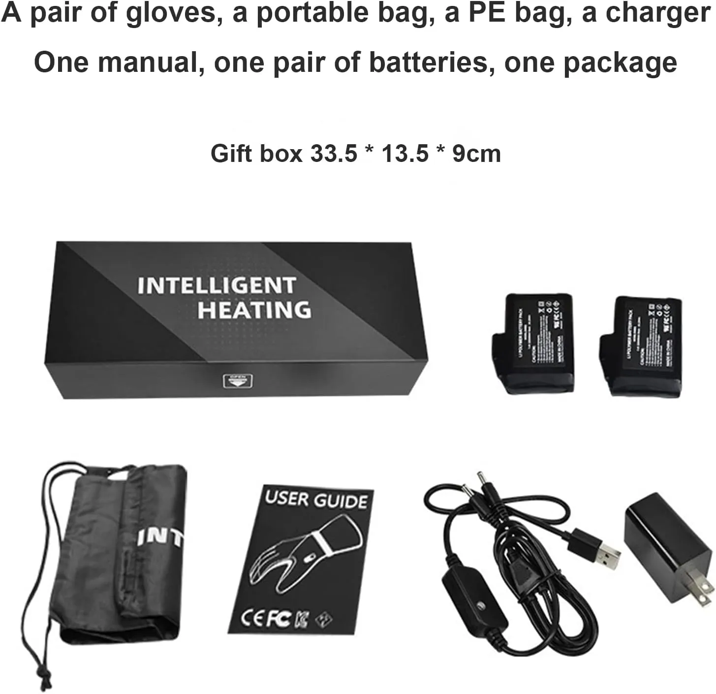 Motorcycle Heating Touch Screen Gloves Warm Carbon Fiber Heating Skiing Anti-Splashing Three-Speed Temperature Adjustment Riding Mountaineering