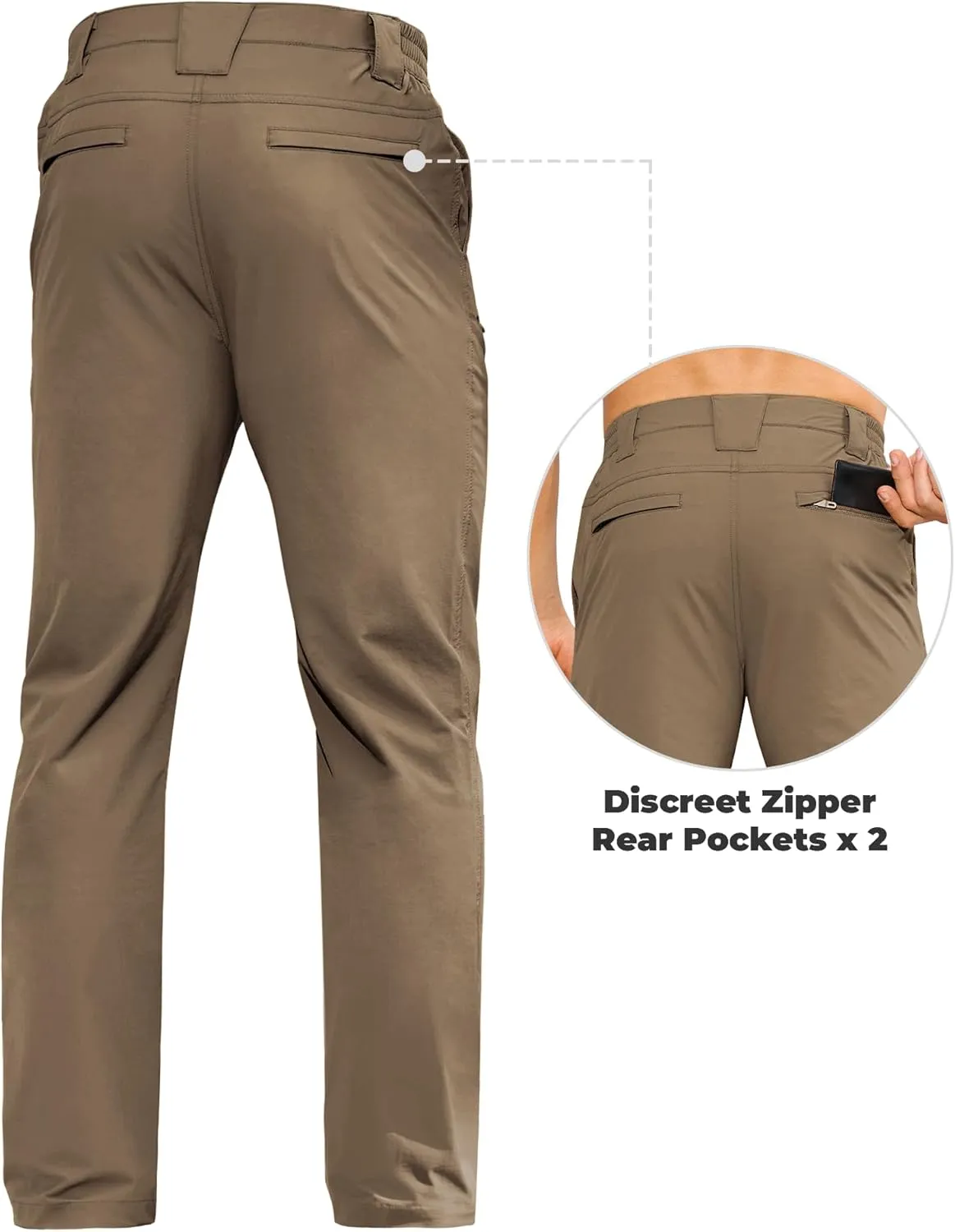 MOURCE Hiking Pants Men Quick Dry - Water Resistant Lightweight Cargo Pants for Men 7 Pockets Outdoor Travel Climbing