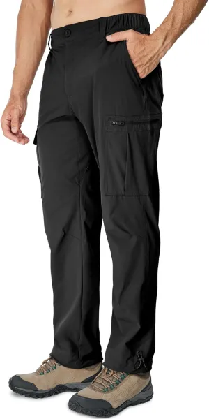 MOURCE Mens Quick-Dry Hiking Pants - Lightweight Water Resistant Cargo Pants for Men with 8 Pockets for Outdoor Activities