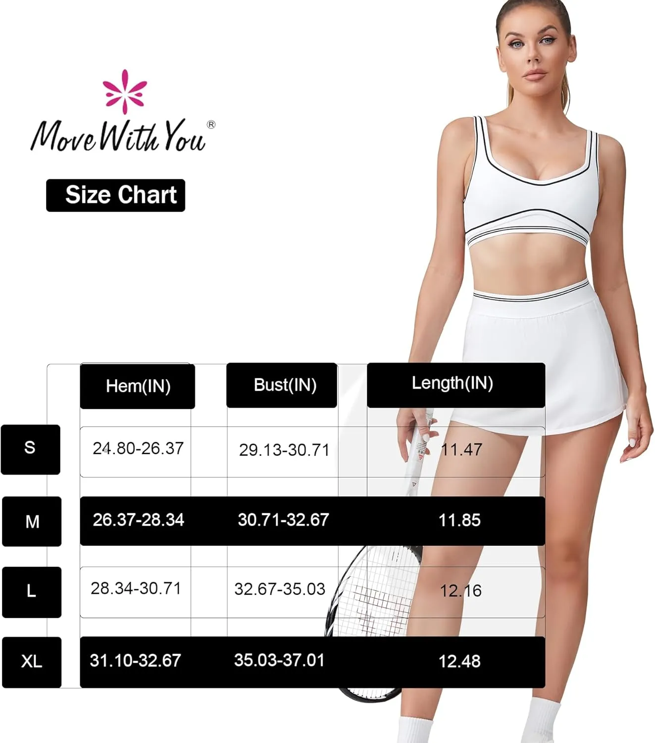 Move With You Women Sweetheart Padded Sports Bra- Workout Fitness Square Neck Low Back Yoga Bra