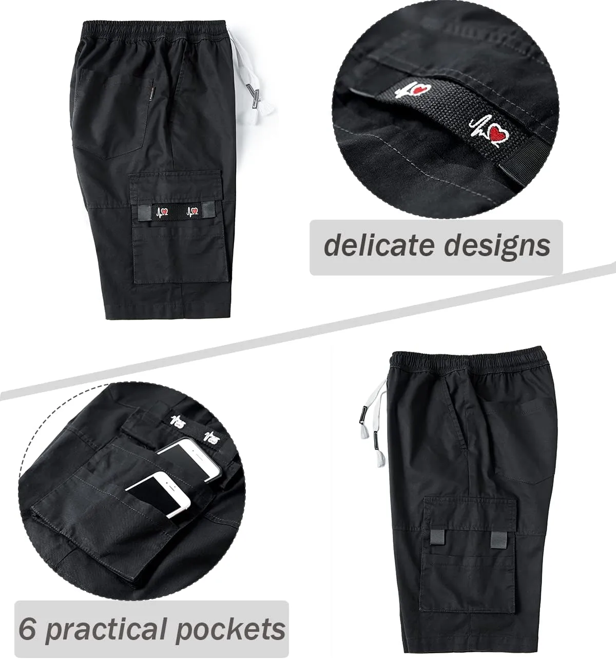 Msmsse Women's Cargo Hiking Shorts Multi-Pockets Bermuda Golf Outdoor Summer Shorts for Women