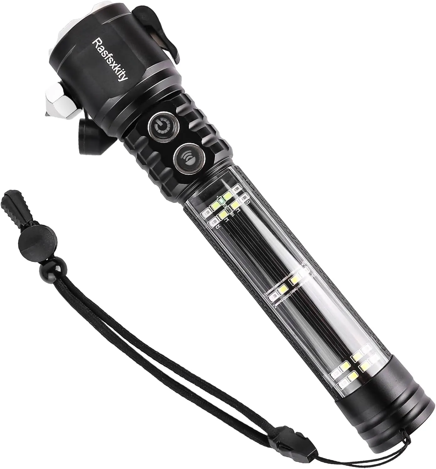 Multi-Function Rechargeable Emergency Escape Tools with Window Breaker and Seatbelt Cutters, LED Flashlight，Strobe SOS Beacon，Mobile Power，Alarm Rescue, for car，Outdoor，Hiking, Fishing, Dog Walking