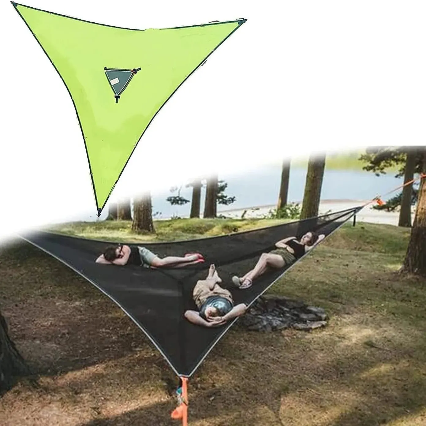 Multi-person Portable Triangle Aerial Hammock