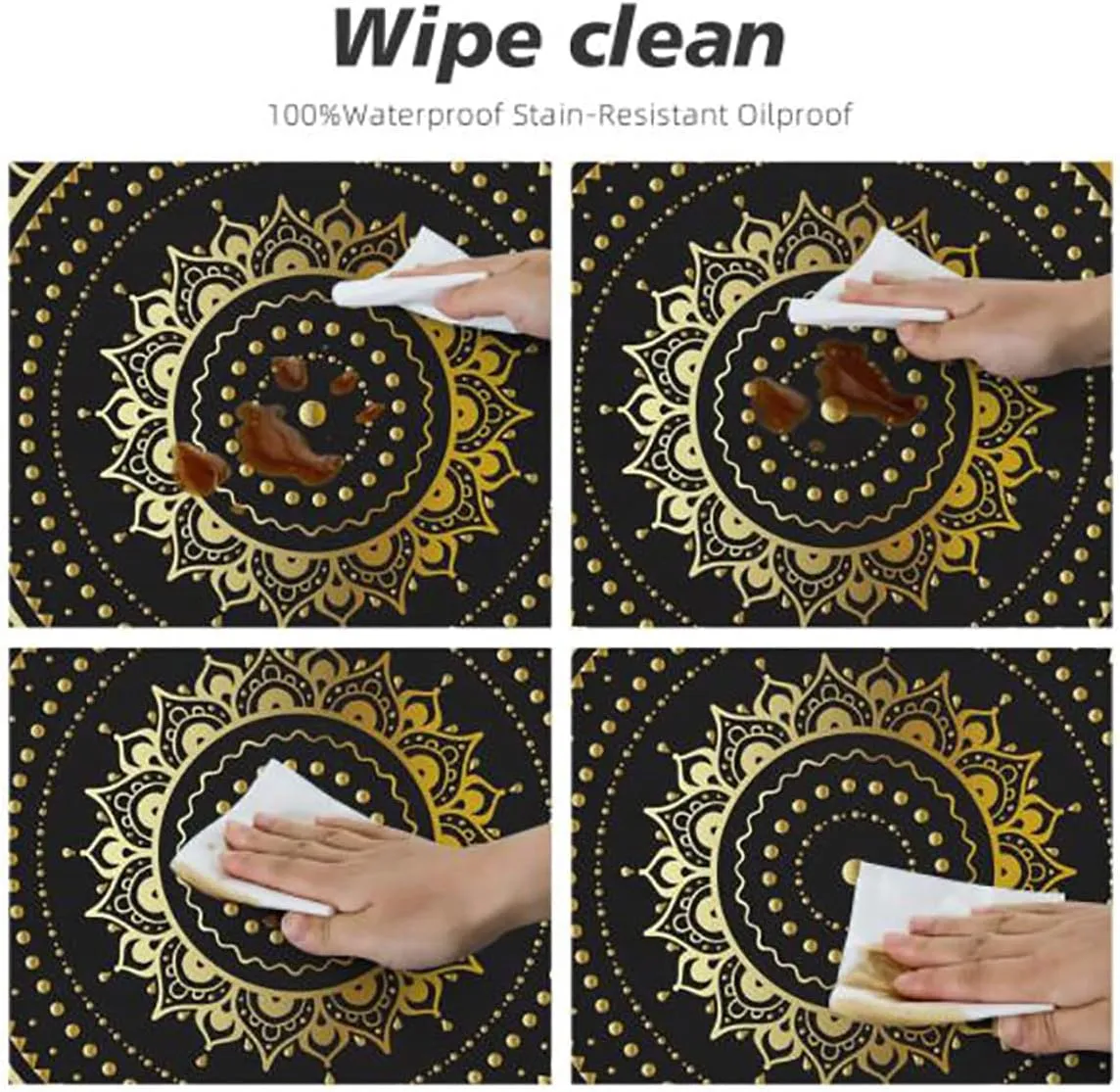 Multicolor Round Table Cloth African Style Stripes in Diamond Pattern Table Cloth Round Elastic Edge Fitted Table Cover African Fits up 40"-44" Diameter Tables
