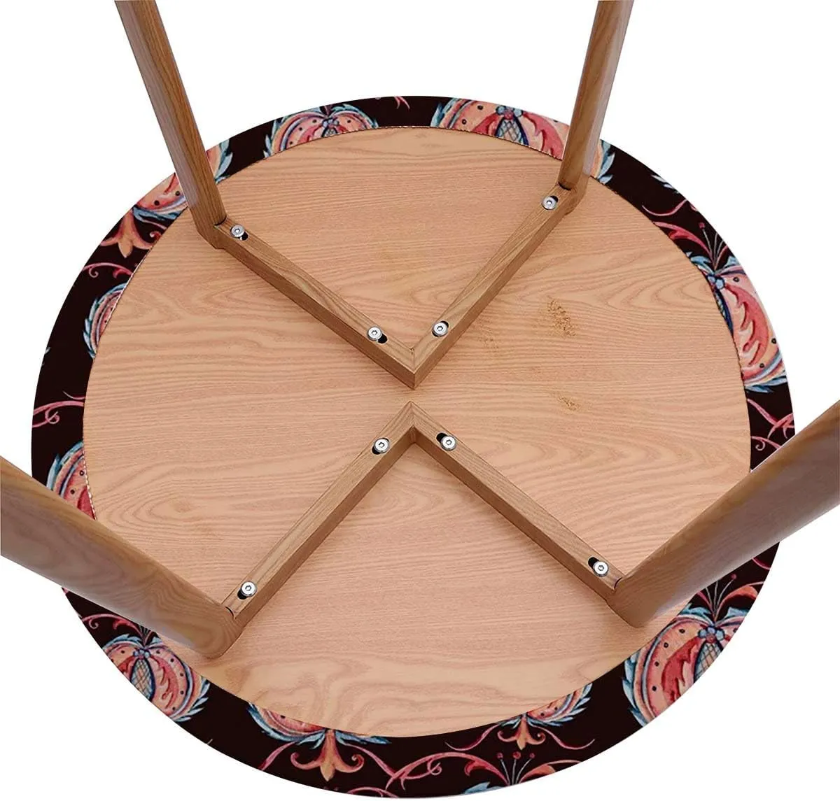 Multicolor Round Table Cloth African Style Stripes in Diamond Pattern Table Cloth Round Elastic Edge Fitted Table Cover African Fits up 40"-44" Diameter Tables