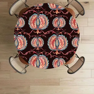 Multicolor Round Table Cloth African Style Stripes in Diamond Pattern Table Cloth Round Elastic Edge Fitted Table Cover African Fits up 40"-44" Diameter Tables