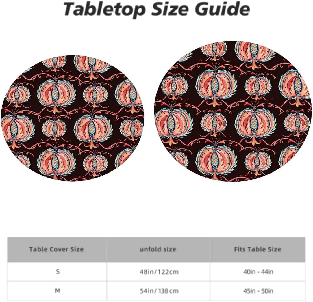 Multicolor Round Table Cloth African Style Stripes in Diamond Pattern Table Cloth Round Elastic Edge Fitted Table Cover African Fits up 40"-44" Diameter Tables