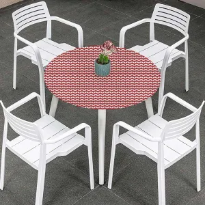 Multicolor Round Waterproof Table Cover Elastic Tablecloth Horizontal Pattern Simplistic Modern Tablecloth Elastic Fitted Edge Table Cloth Round Table Cover Coral Fits up 40"-44" Diameter Tables