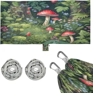 Mushroom and Flower Camping Hammock, 330 lbs with 2 Tree Straps, Carry Bag, Single Portable Hammock for Outdoor/Indoor, Hiking, Beach, Backpacking, Travel