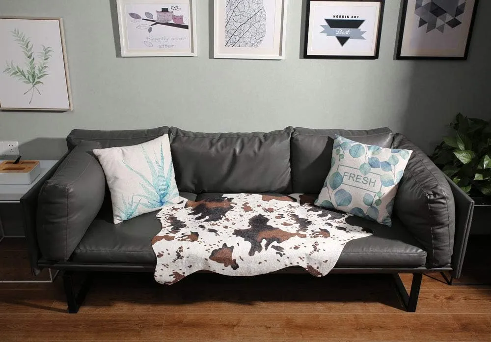 MustMat Cute Cow Print Rug Fun Faux Cowhide Area Rug Nice for Decorating Kids Room 29.5" W x 43.3" L
