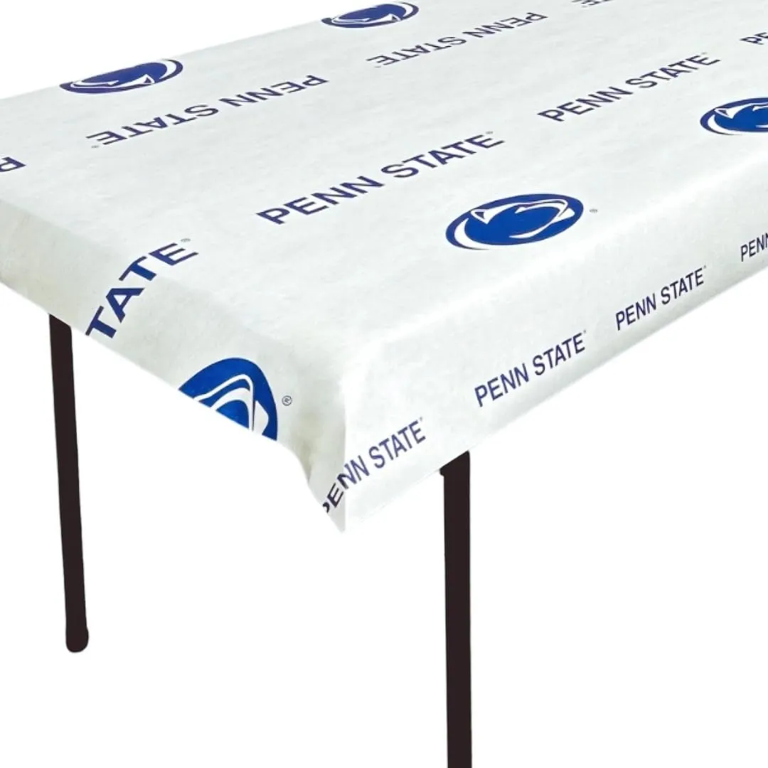 N. F. String & Son, Inc. NCAA The Penn State University Table Covers, Value Pack, 4 Table Covers, 40in. Wide x 9ft. Long, White Kraft Paper (Penn State Navy)