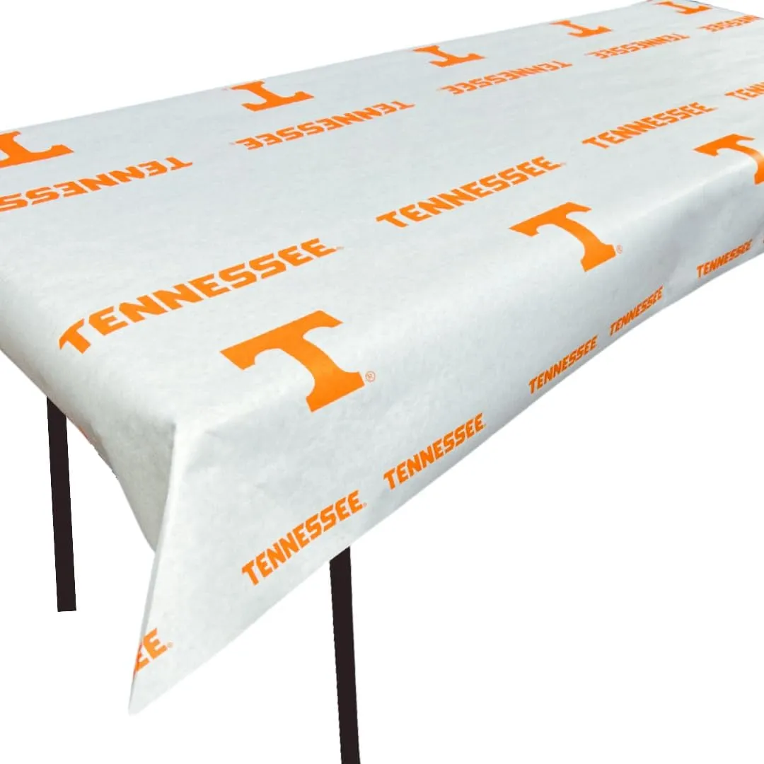 N. F. String & Son, Inc. NCAA University of Tennessee Paper Table Covers, Value Pack, 4 Table Covers, 40in. Wide x 9ft. Long, White Kraft Paper (Tennessee)