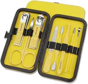 Nail clipper set, household, men and women's portable nail clippers, specialized eagle nose pliers for treating paronychia,Yellow 8,piece set