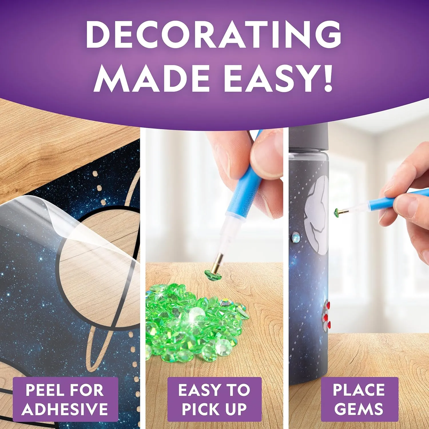 NATIONAL GEOGRAPHIC Diamond Painting Solar System Night Light - Make Your Own Night Light with 1000  Gems to Decorate, Arts and Crafts Kits for Kids ages 8 9 10 11 12, DIY Space Gift, Planets for Kids