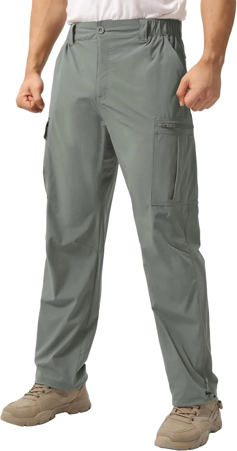 NATUVENIX Hiking Pants Men Lightweight Mens Travel Pants Quick Dry Cargo Pants for Men Stretch Work Pants Water Resistant