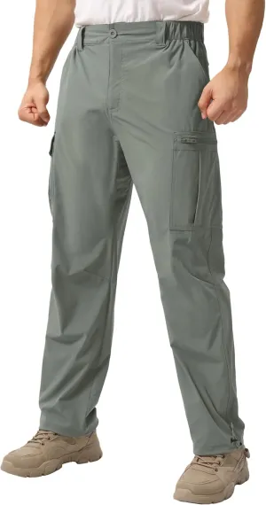 NATUVENIX Hiking Pants Men Lightweight Mens Travel Pants Quick Dry Cargo Pants for Men Stretch Work Pants Water Resistant