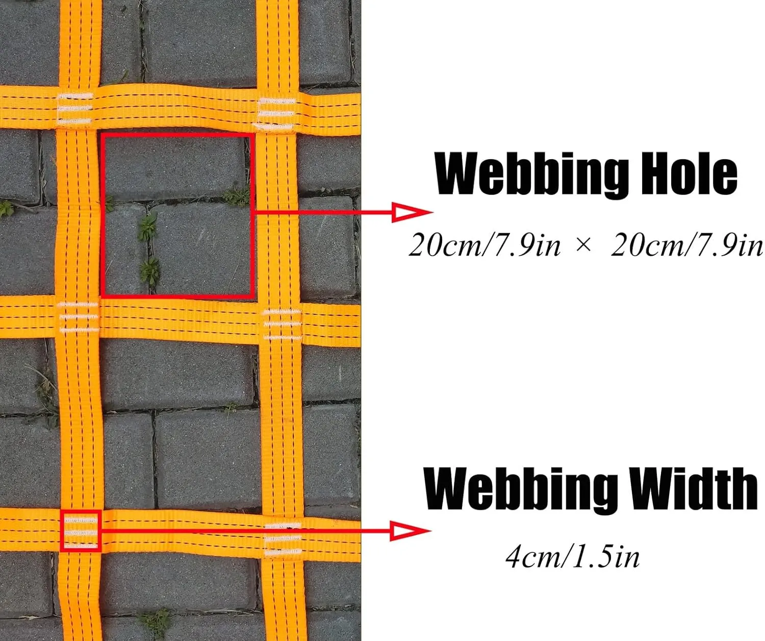 Net for Swing Set,Safety Nets Cargo Rope Heavy Duty Netting Rope Ladder Climbing Treehouse Protection Kids Playground Webbing Net,Ninja Warrior Obstacle Course,Training Equipment,Orange