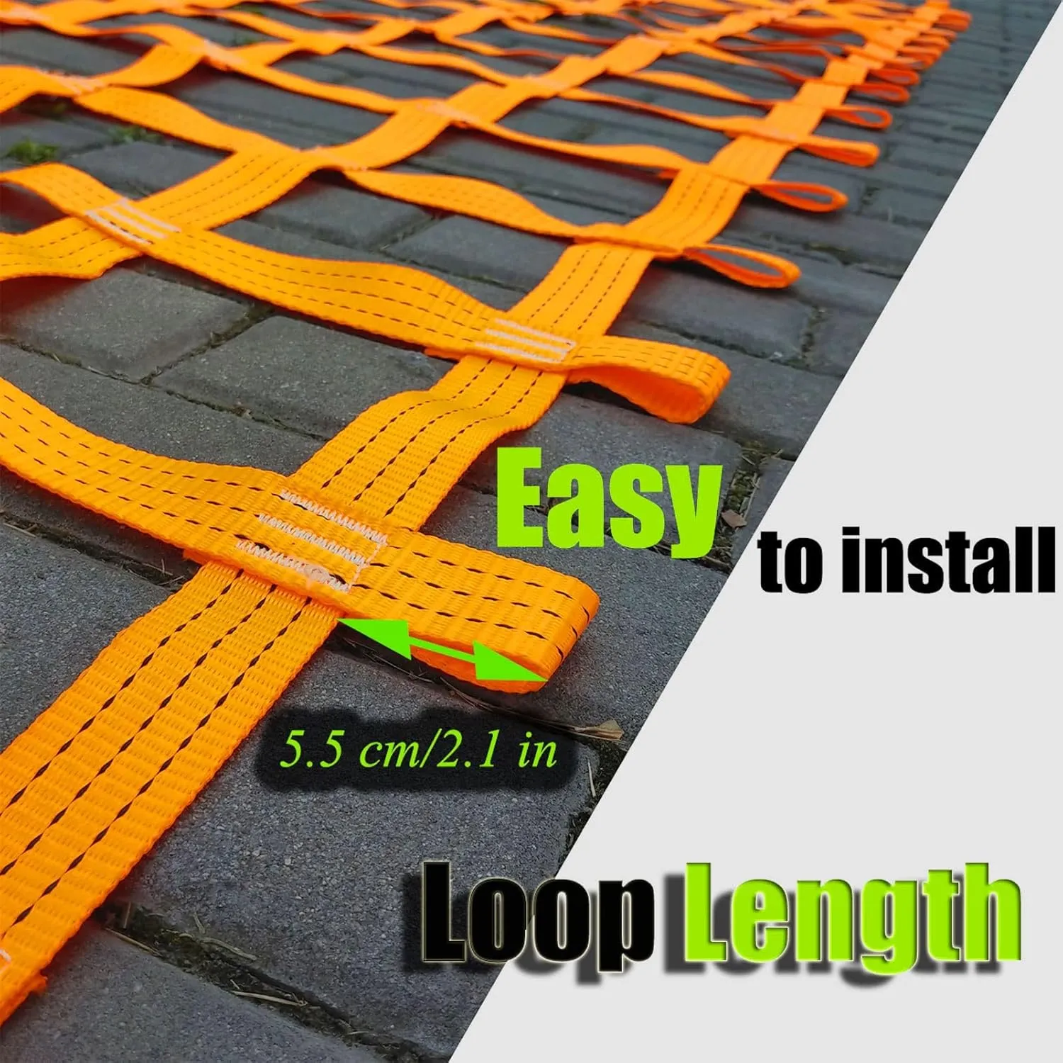 Net for Swing Set,Safety Nets Cargo Rope Heavy Duty Netting Rope Ladder Climbing Treehouse Protection Kids Playground Webbing Net,Ninja Warrior Obstacle Course,Training Equipment,Orange