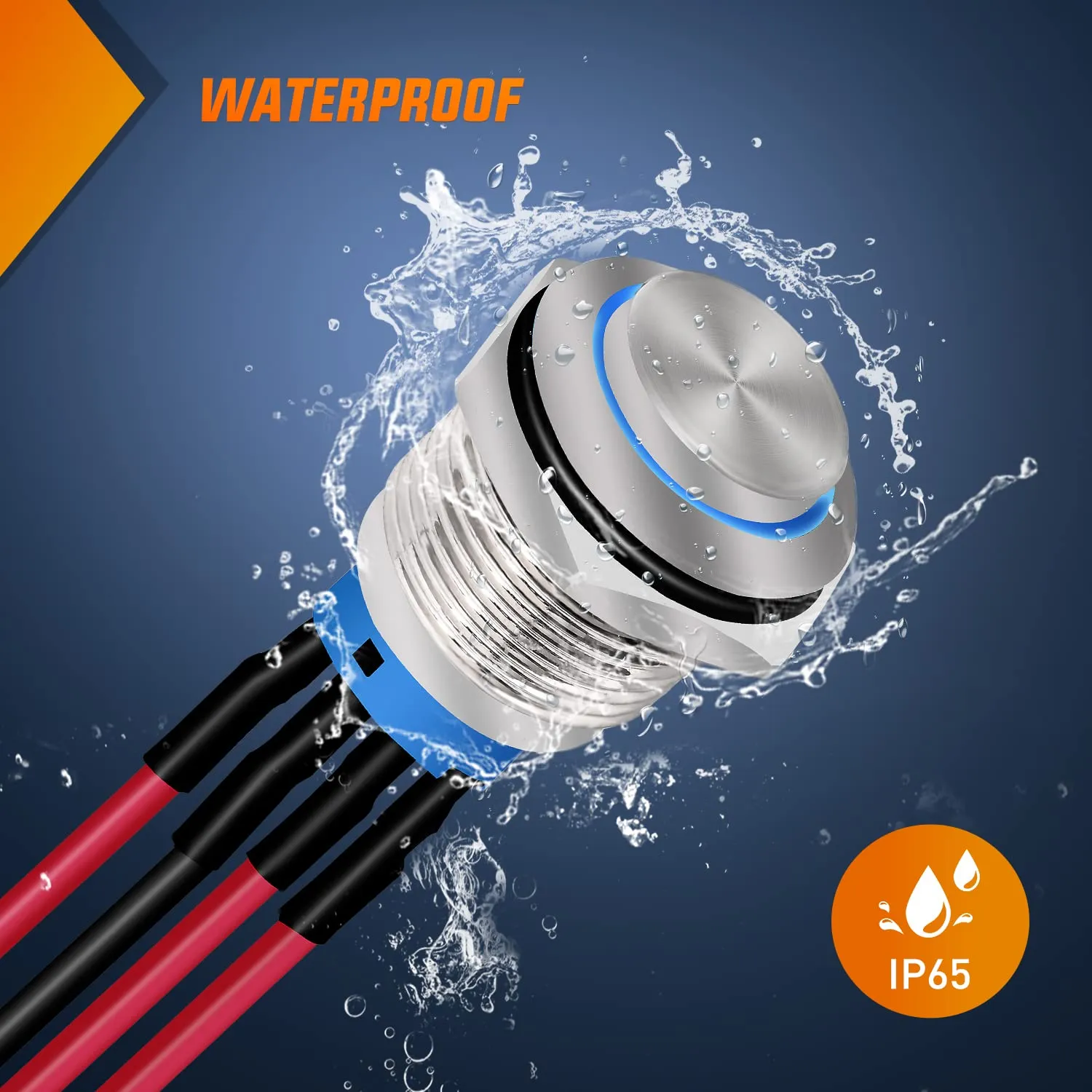 Nilight 12mm Push Button Switch 5PCS with Pre Wired Harness 12V 24V Stainless Steel Self Locking Latching LED Round Switches SPDT 4Pin Waterproof Metal for Boats Cars Truck