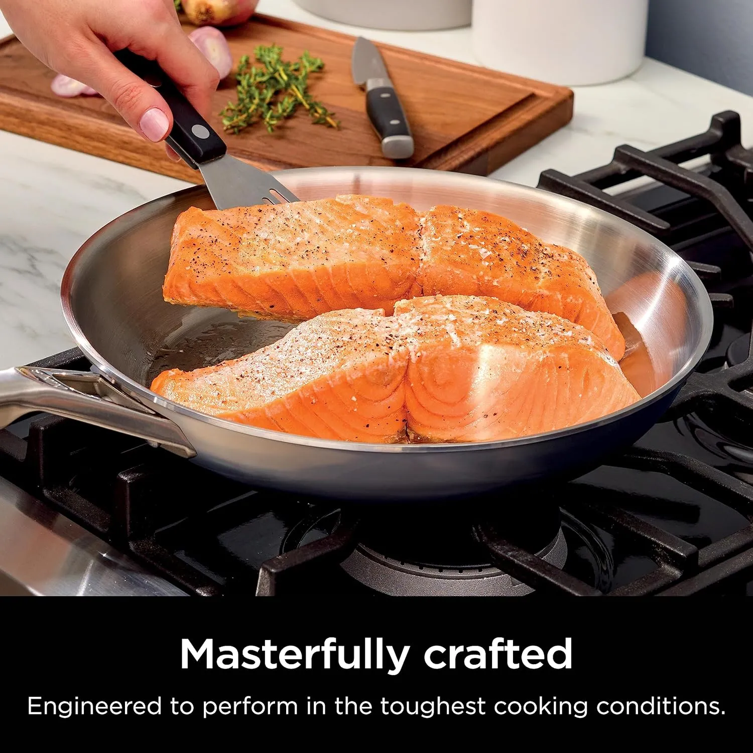 Ninja EverClad Stainless Steel Cookware 7 Piece Pots & Pans Set, Cookware Set, All Stovetops & Induction, Oven Safe to 600°F, Tri-Ply Commercial-Grade, C99007
