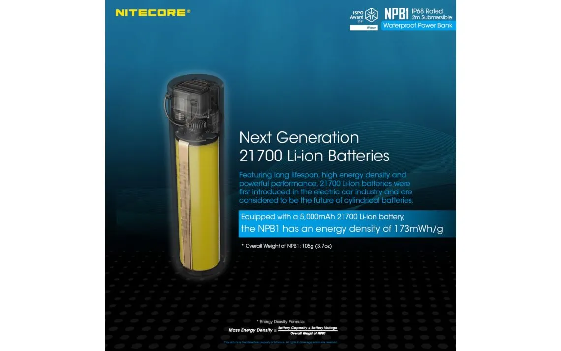 Nitecore NBP1 5000mAh Waterproof Power Bank