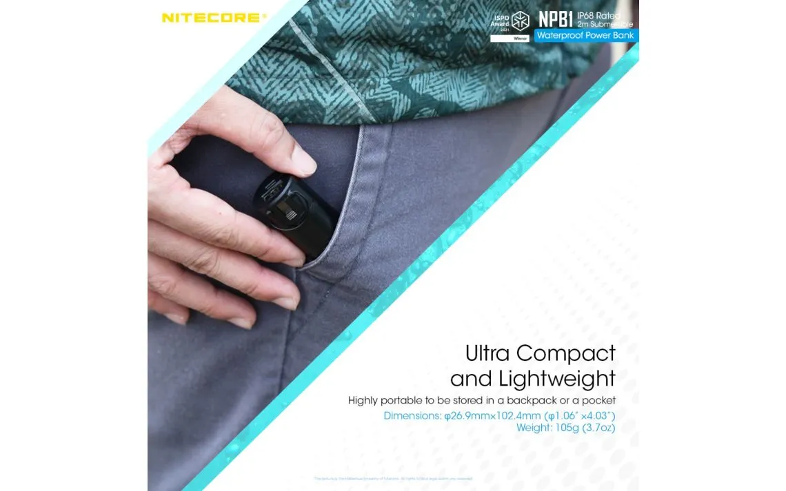 Nitecore NBP1 5000mAh Waterproof Power Bank