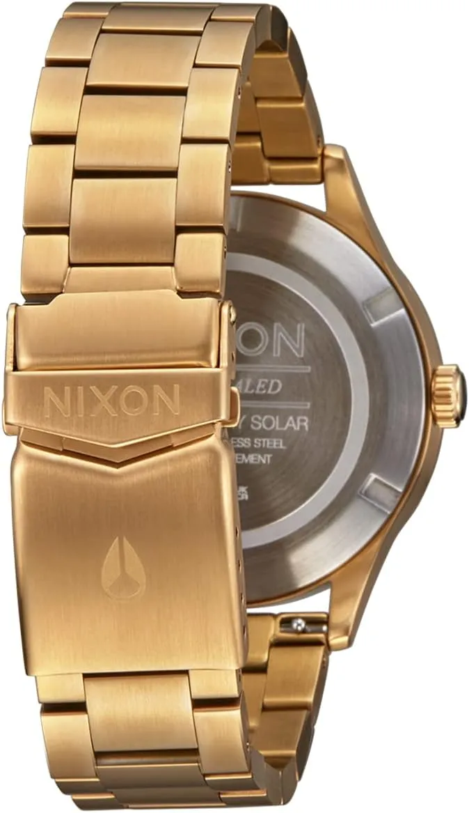 NIXON Sentry Solar A1346-100m Water Resistant Stainless Steel Solar Powered Analog Watch (40 mm Watch Face, 20-18 mm Custom Tapered Stainless Steel Band)