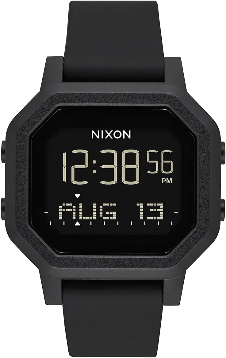 NIXON Siren A1311-100m Water Resistant Women's Digital Sport Watch (38mm Watch Face, 18mm-16mm Pu/Rubber/Silicone Band) - Made with #Tide Recycled Ocean Plastics