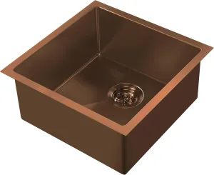 Noah Plus 16 gauge Single Bowl Linen Textured Dual-Mount Sink Set (Copper, 18" Square)