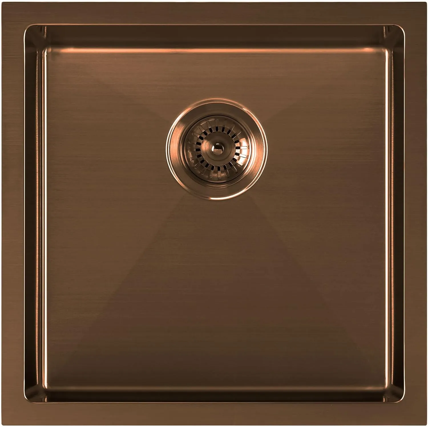 Noah Plus 16 gauge Single Bowl Linen Textured Dual-Mount Sink Set (Copper, 18" Square)